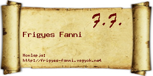 Frigyes Fanni névjegykártya